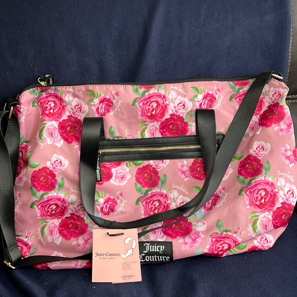 Juicy Couture Pink Floral Duffel Bag NWT